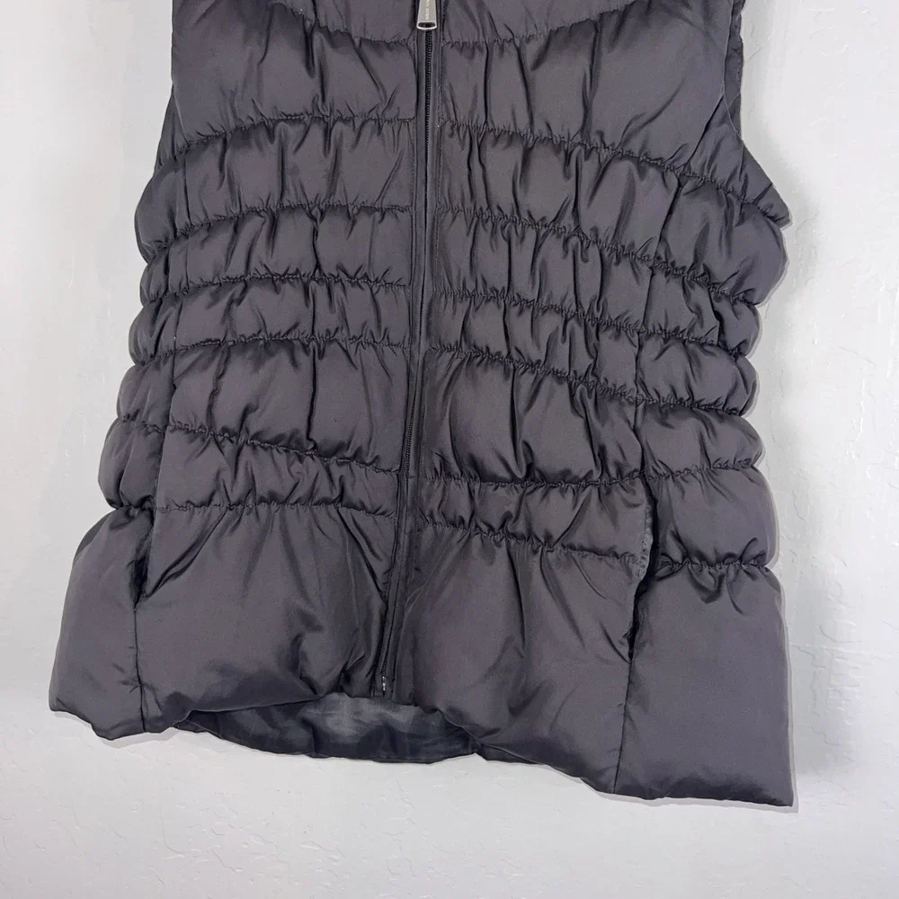 Michael Kors Women's Down Puffer Vest w/Removable Hood Charcoal‎ Gray Size Small